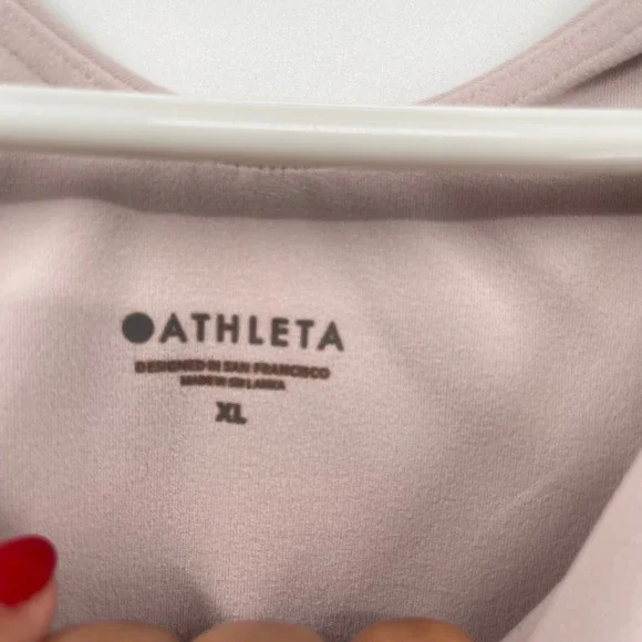 Athleta XL High‎ Neck Cross Back Tank Top Activewear Athletic Blush - Picture 4 of 9